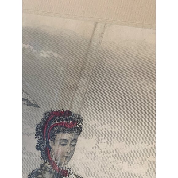 Antique Victorian Fashion Print Art Matte 1850's 14" x 12" Decor 7411 - Picture 4 of 7